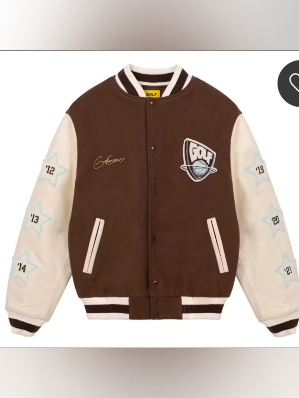 Golf Wang Championship Letterman JacketBrown Size M.